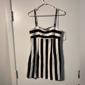 Nasty Gal Black White Striped Mini Dress Size 8 NWT Bodycon
(697)